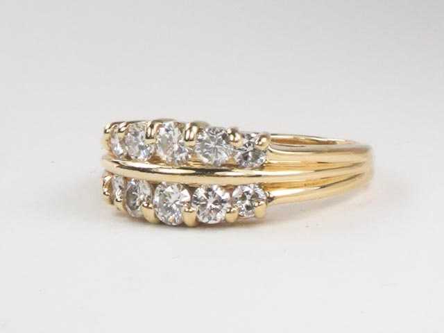 Vintage ArtCarved Diamond Wedding Band: 14k Yellow Gold Ring, 1 Carat, Size 7.75