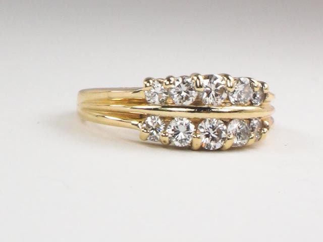 Vintage ArtCarved Diamond Wedding Band: 14k Yellow Gold Ring, 1 Carat, Size 7.75