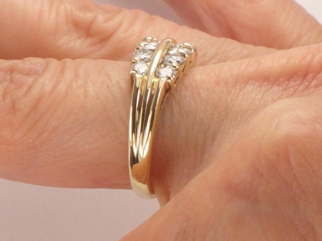 Vintage ArtCarved Diamond Wedding Band: 14k Yellow Gold Ring, 1 Carat, Size 7.75
