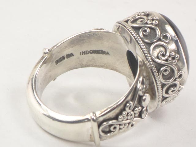 Vintage Suarti Sterling Silver Black Onyx Ring - Size 10