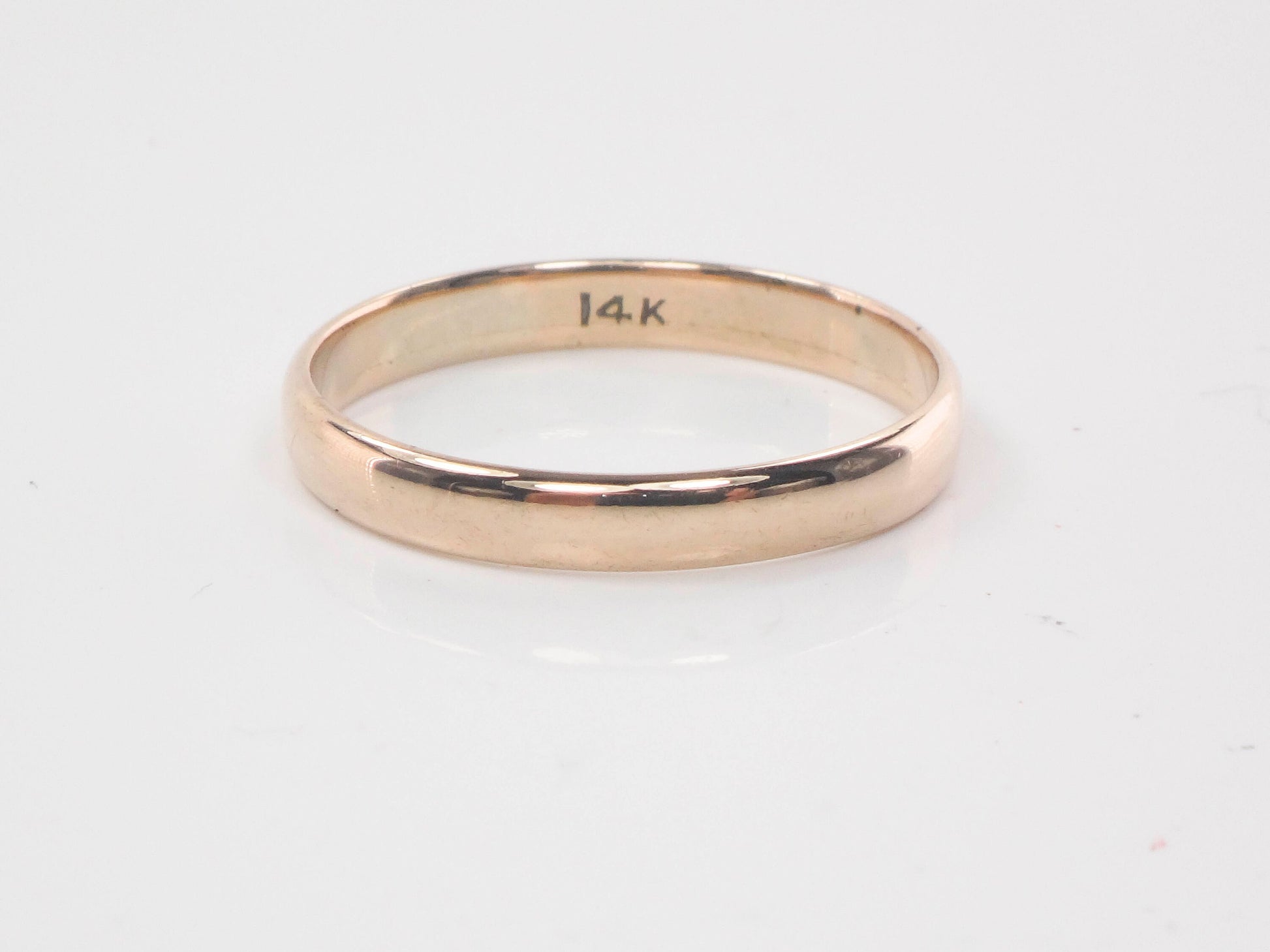 Vintage Thin 14k Yellow Gold Wedding Band 14k Gold Wedding Ring or Stacking Ring Unisex Size 9.25