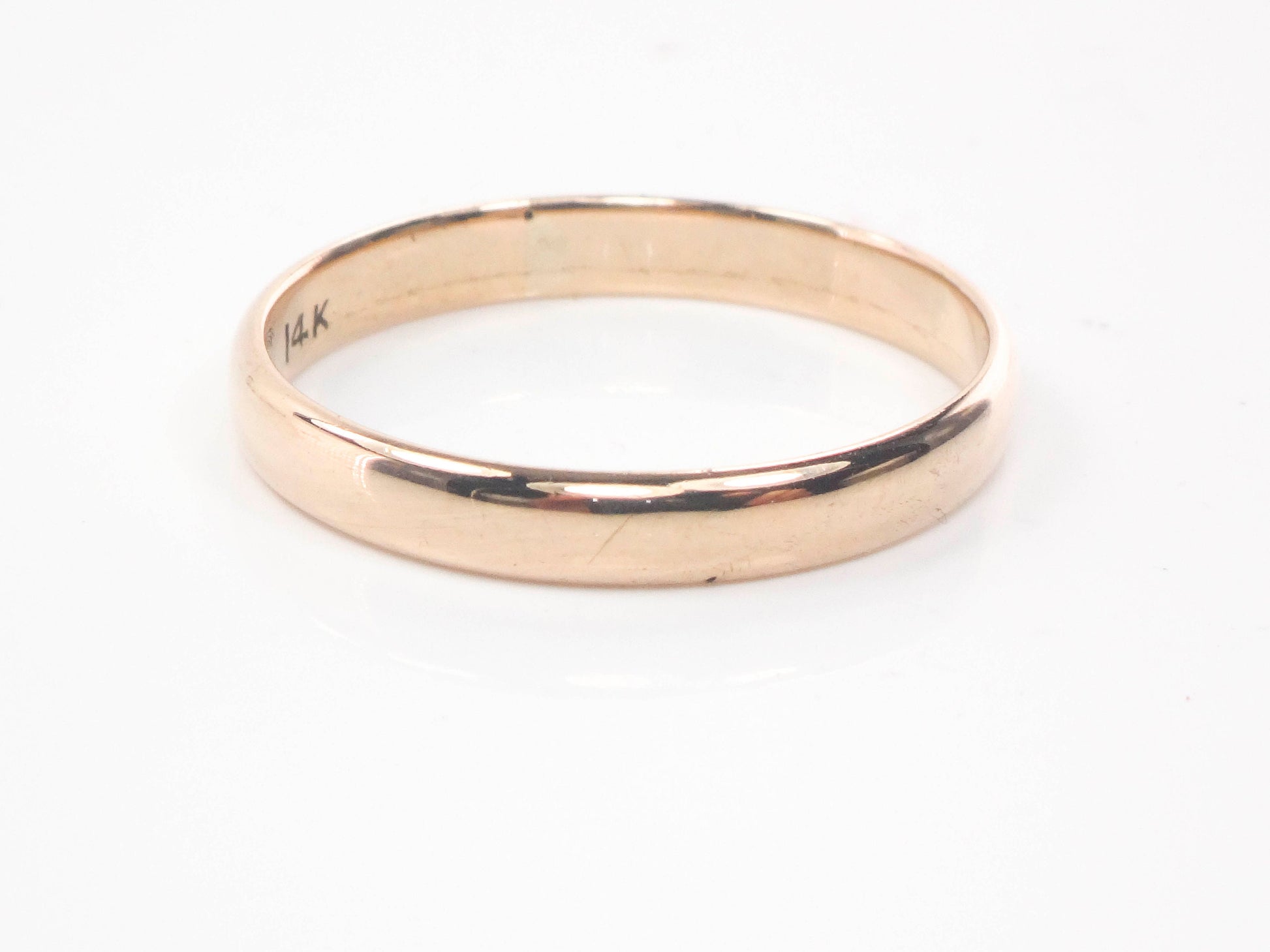 Vintage Thin 14k Yellow Gold Wedding Band 14k Gold Wedding Ring or Stacking Ring Unisex Size 9.25