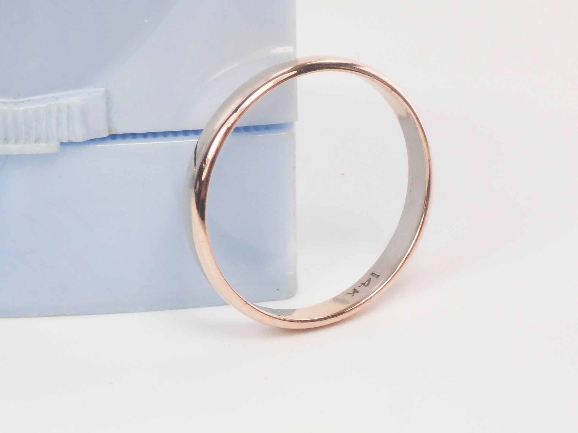 Vintage Thin 14k Yellow Gold Wedding Band 14k Gold Wedding Ring or Stacking Ring Unisex Size 9.25