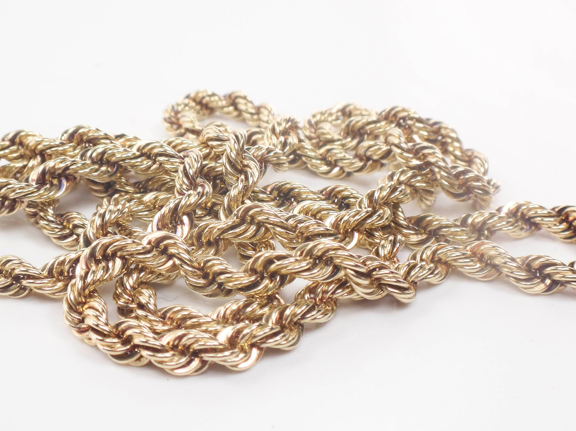 Vintage Solid 14k Yellow Gold Rope Chain 20 1/2"