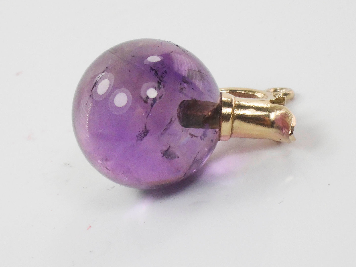 Vintage 14k Gold Amethyst Pitcher Charm Amethyst Ball Pendant Wine Carafe Charm