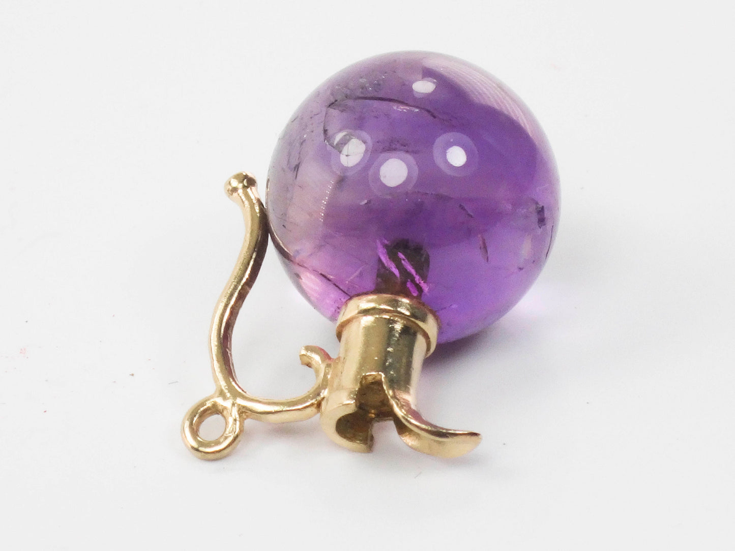 Vintage 14k Gold Amethyst Pitcher Charm Amethyst Ball Pendant Wine Carafe Charm