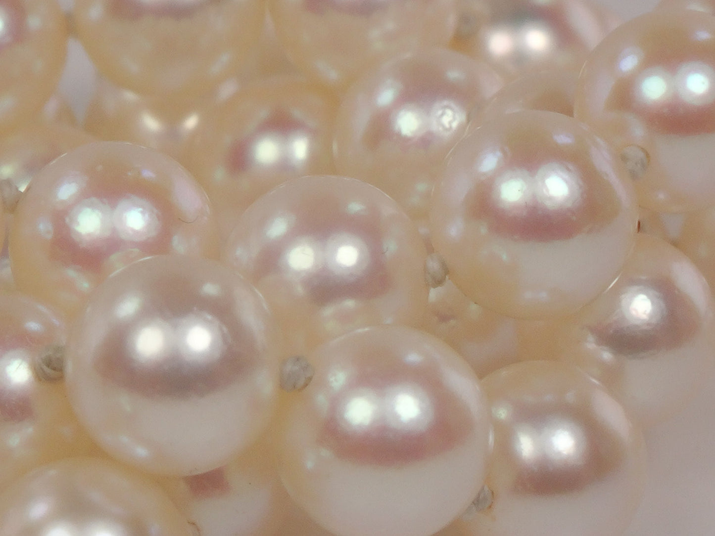 Vintage Saltwater Pearl Necklace: 6.0 mm Fine Pearl Strand with Silver Clasp