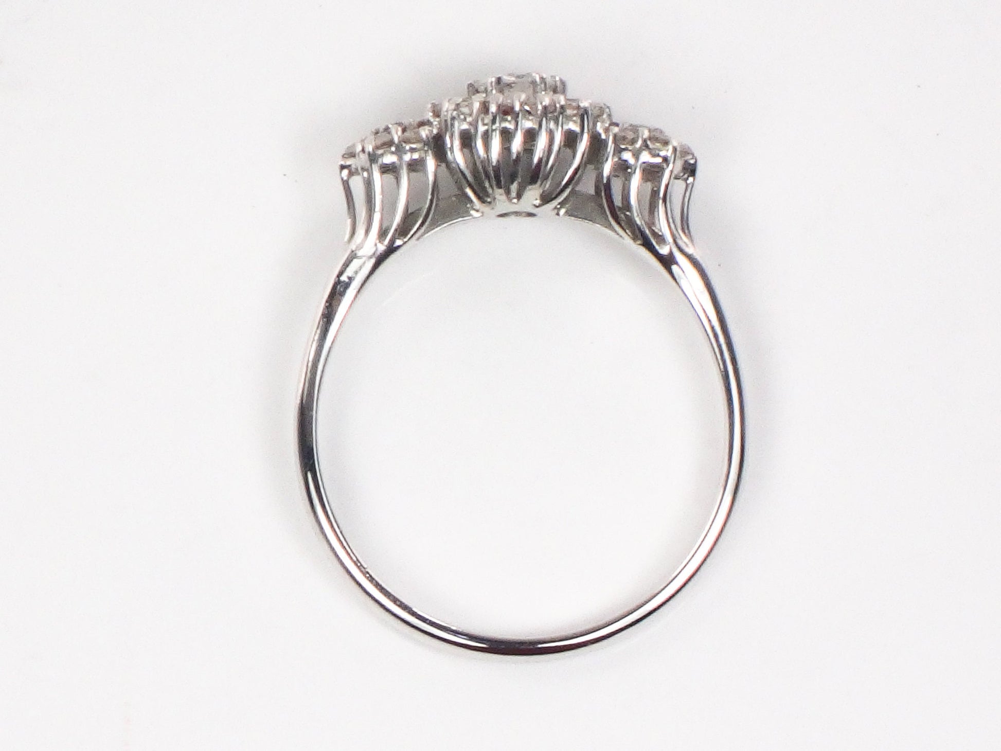 18k White Gold Diamond Engagement Ring with 1/2 Carat TDW - Natural Gemstones - Size 9 - Circa 1980's Fine Vintage Jewelry
