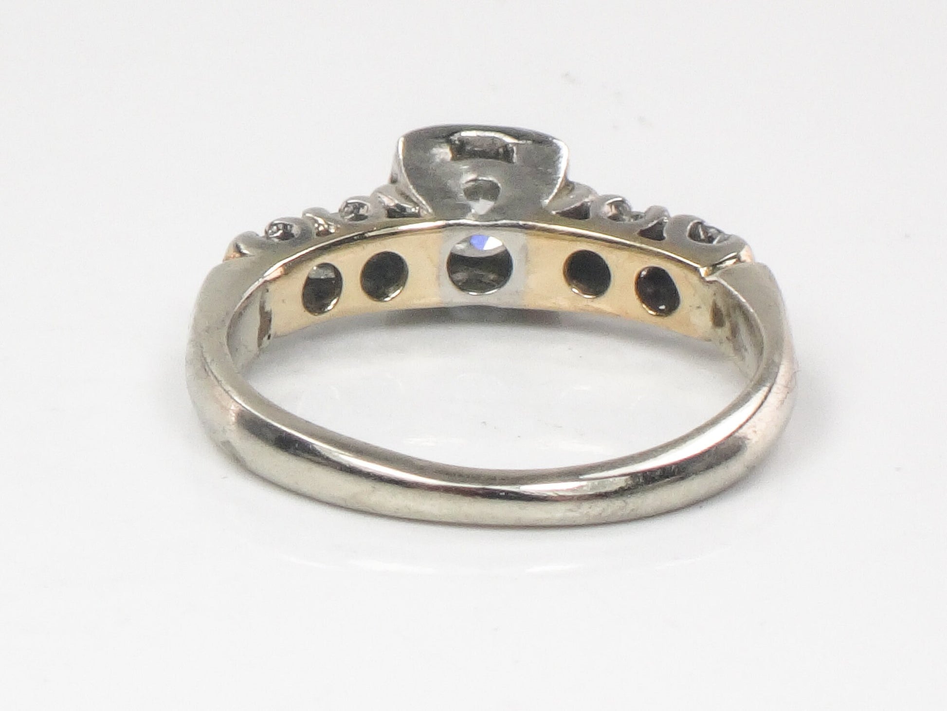 Vintage 14k White Gold Old European Cut Diamond Engagement Ring (.50 Carat TDW)