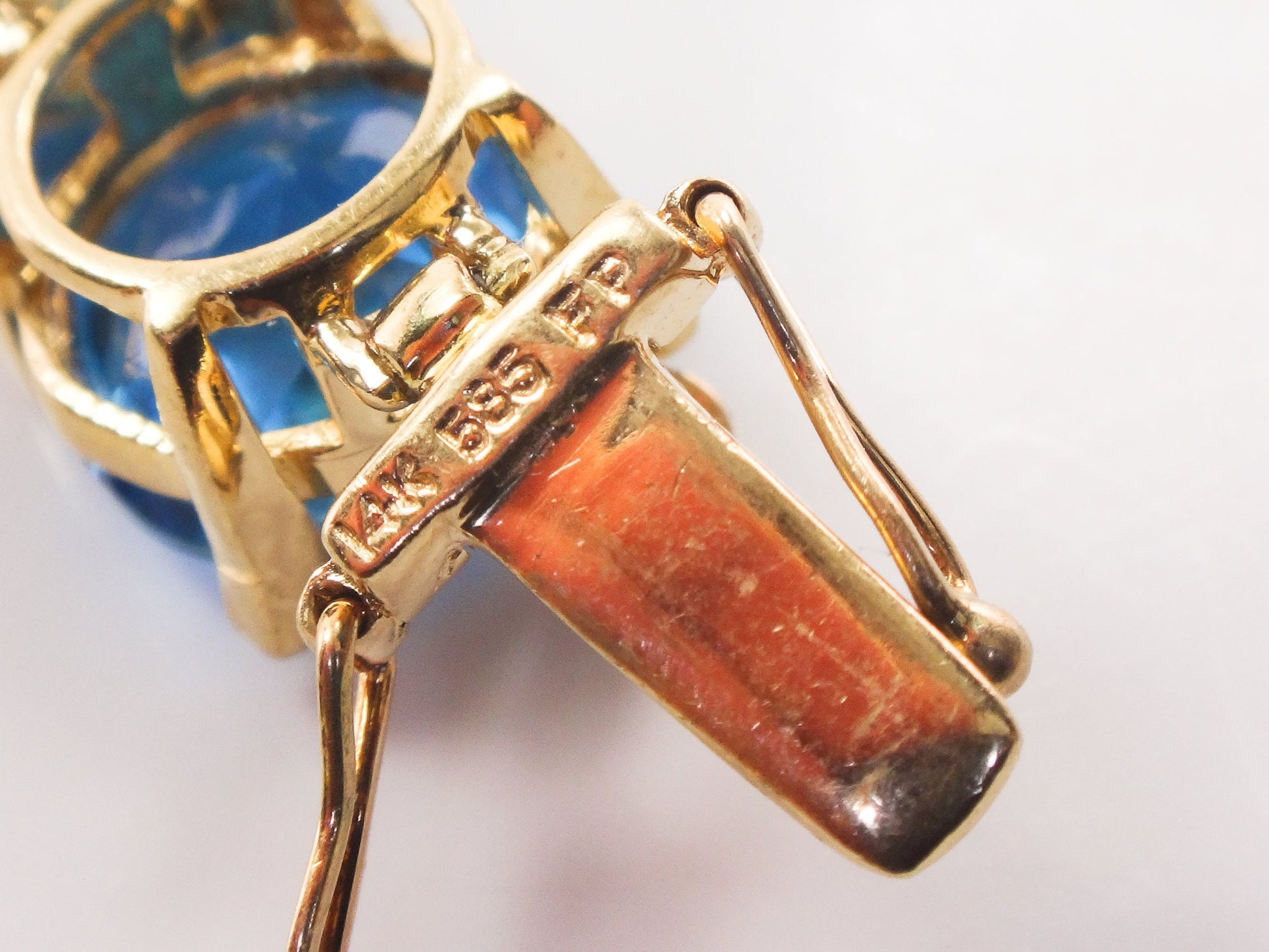 Vintage 14k Yellow Gold Blue Topaz Tennis Bracelet - December Birthstone