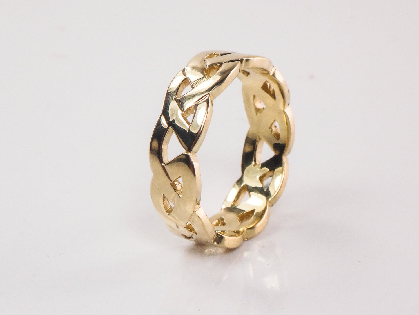 Vintage 14k Yellow Gold Braided Celtic Knot Wedding Band, Size 7