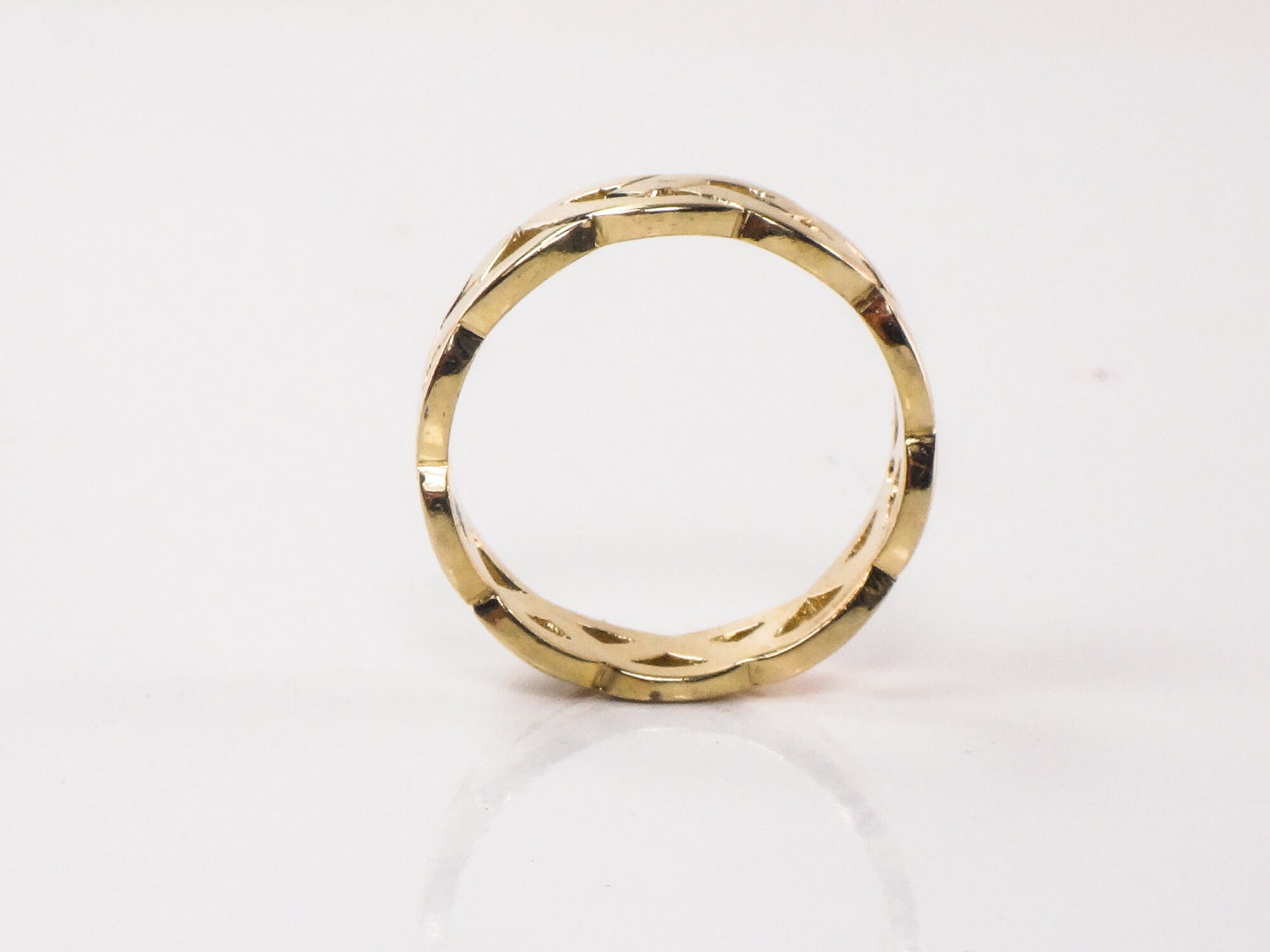 Vintage 14k Yellow Gold Braided Celtic Knot Wedding Band, Size 7