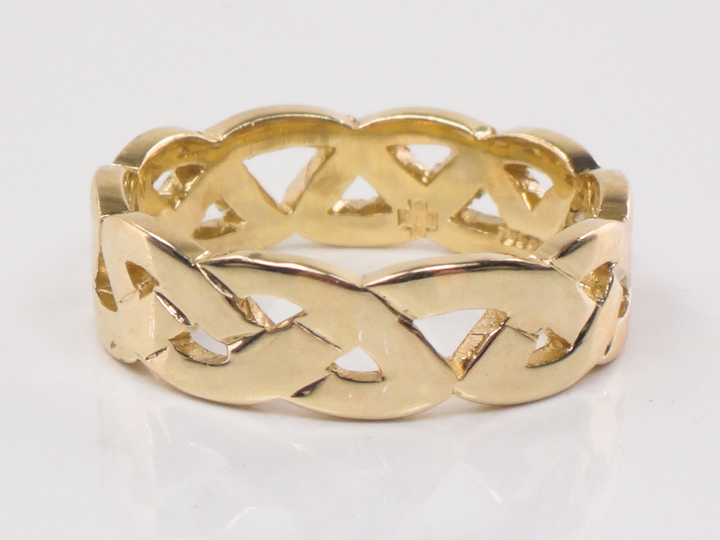 Vintage 14k Yellow Gold Braided Celtic Knot Wedding Band, Size 7