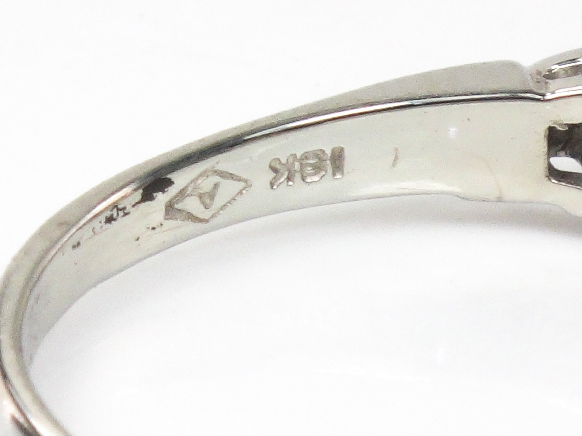 Vintage 18k Round Natural Diamond Engagement Ring .25 CTS Center 1960's White Gold Diamond Ring Size 6.75