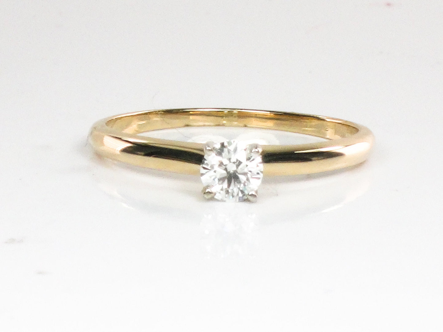 Vintage 14k Gold Solitaire Diamond Engagement Ring, Size 7