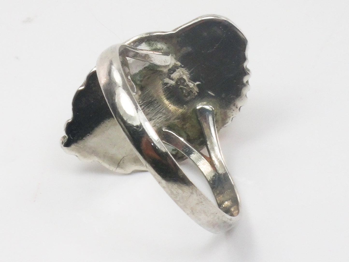 Vintage Sterling Silver Amber Ring with Southwestern Style Size 10