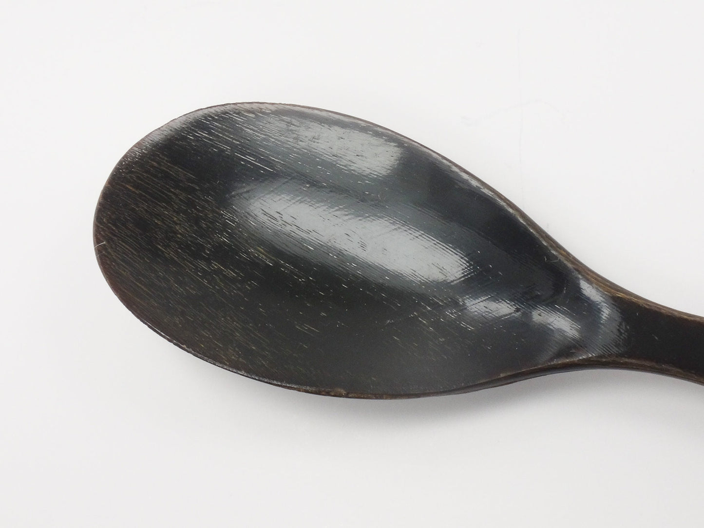 Georg Jensen Sterling Silver Acorn Pattern Salad Serving Spoon with Horn Bowl