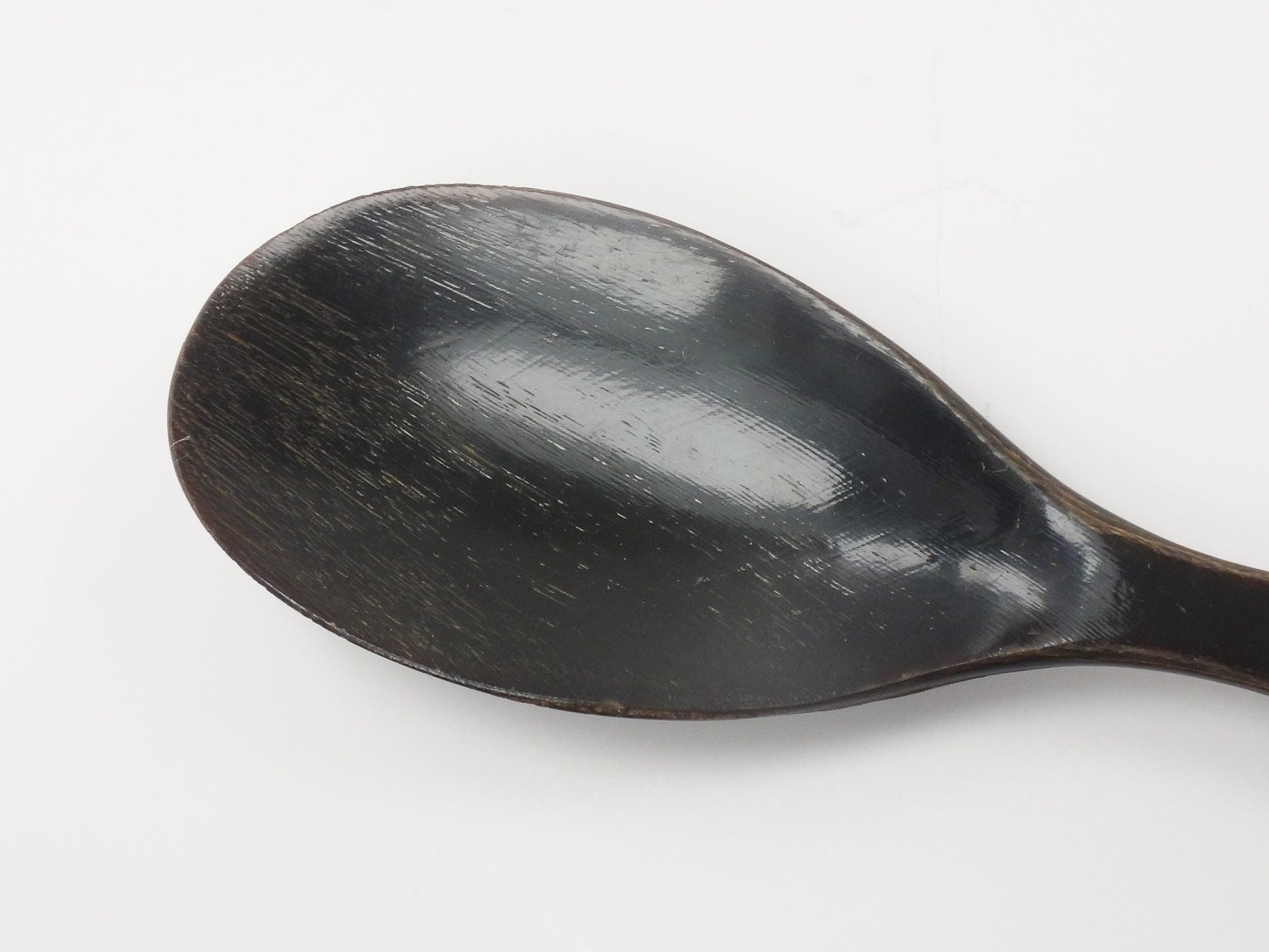 Georg Jensen Sterling Silver Acorn Pattern Salad Serving Spoon with Horn Bowl