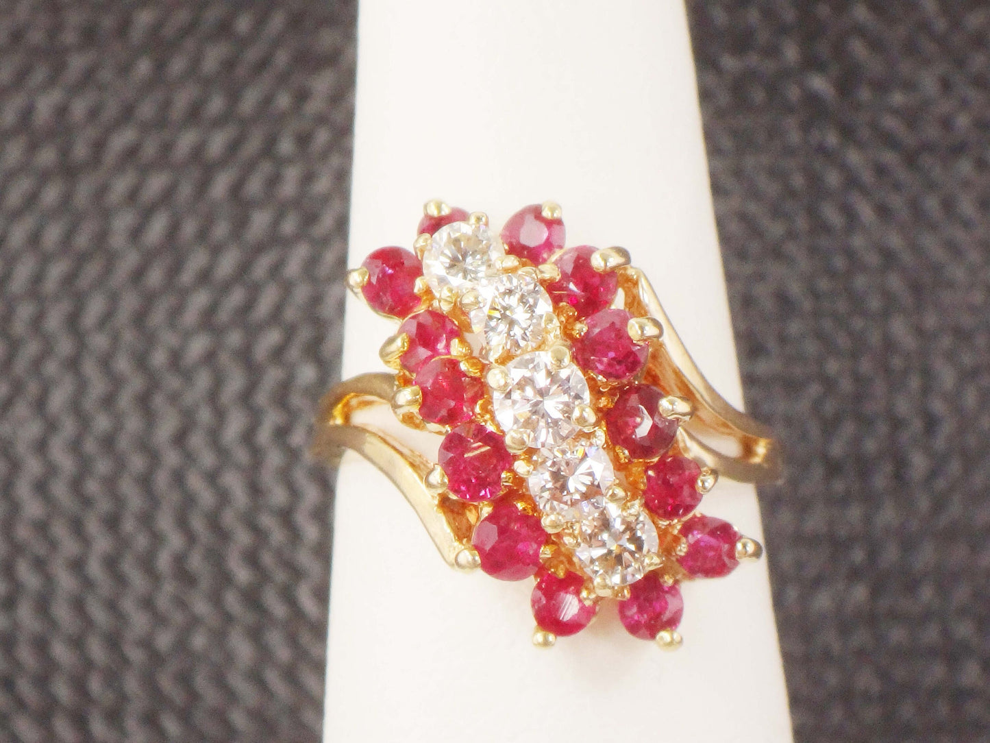 Vintage 14k Gold Natural Ruby and Diamond Ring July Birthstone Ring with Over 3/4 CT Natural Diamonds