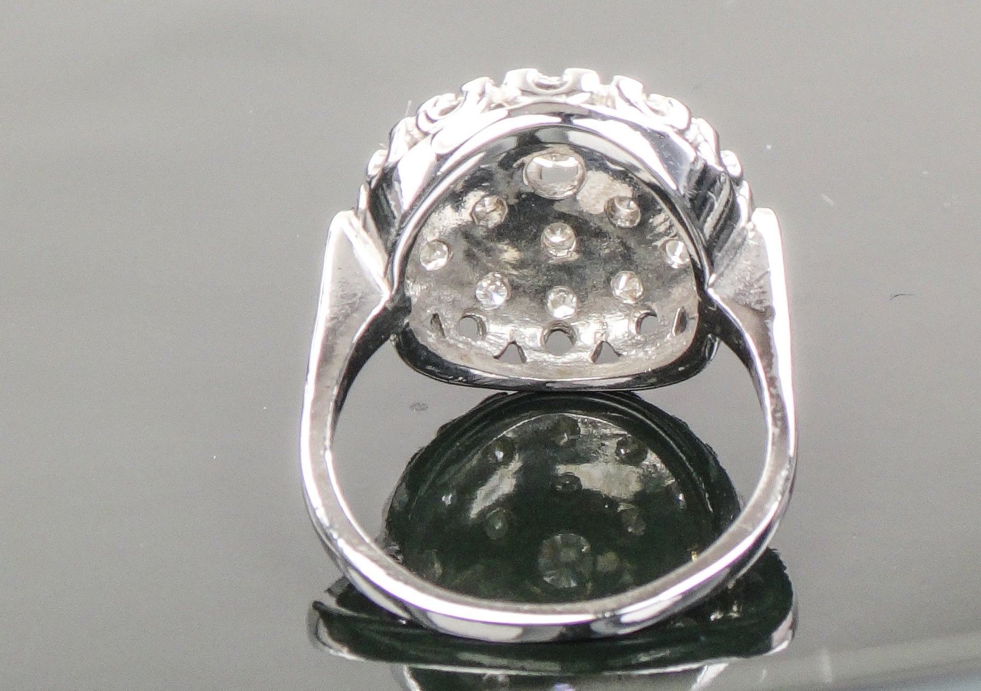 Vintage 14k White Gold Natural Diamond Dome Cluster Ring with Approx 3/4 CT TDW, Size 6.5
