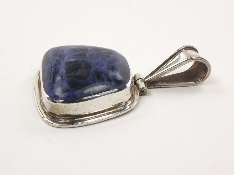 Vintage Large Sterling Silver Blue Sodalite Pendant