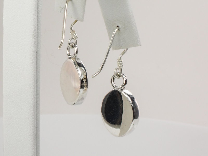 Vintage Sterling Silver Mother of Pearl Dangle Earrings