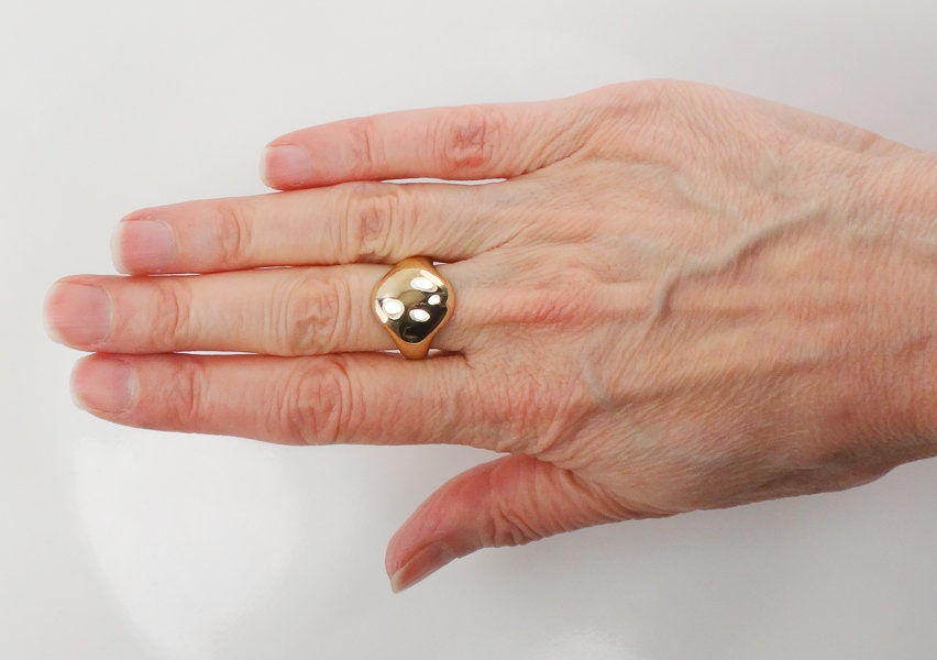Vintage Solid 14k Yellow Gold Polished Dome Ring Size 6