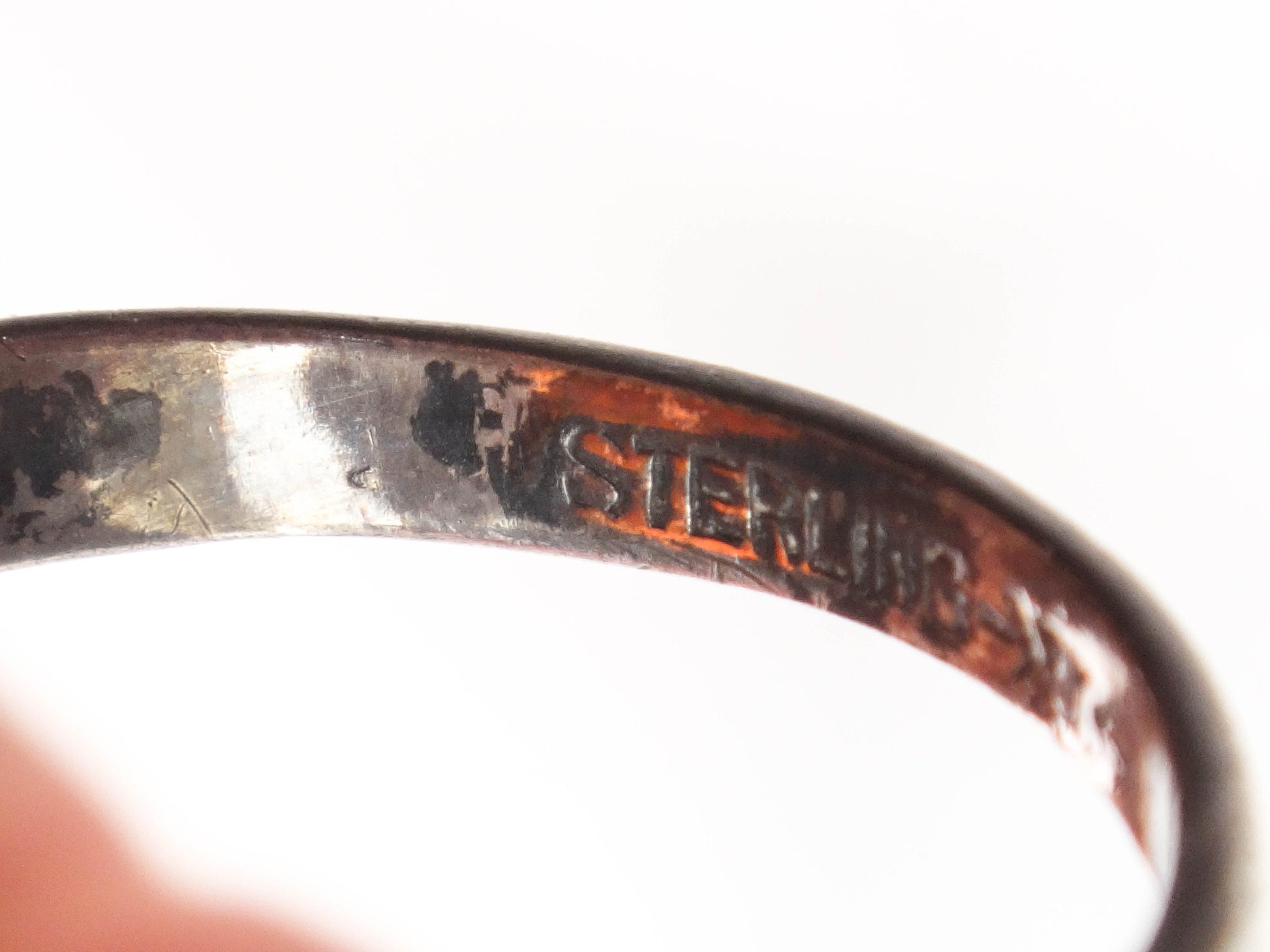 Vintage Uncas Art Deco Sterling Silver Carnelian and Marcasite Ring Size 5.5