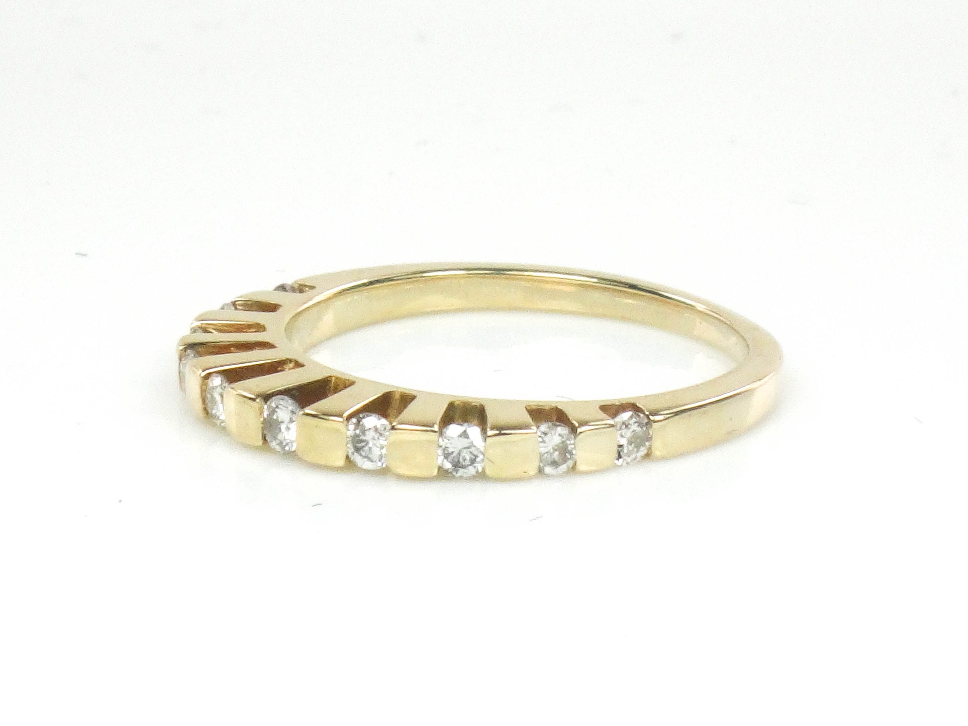 Vintage 14k Yellow Gold Diamond Wedding Band Ring, Size 4.75