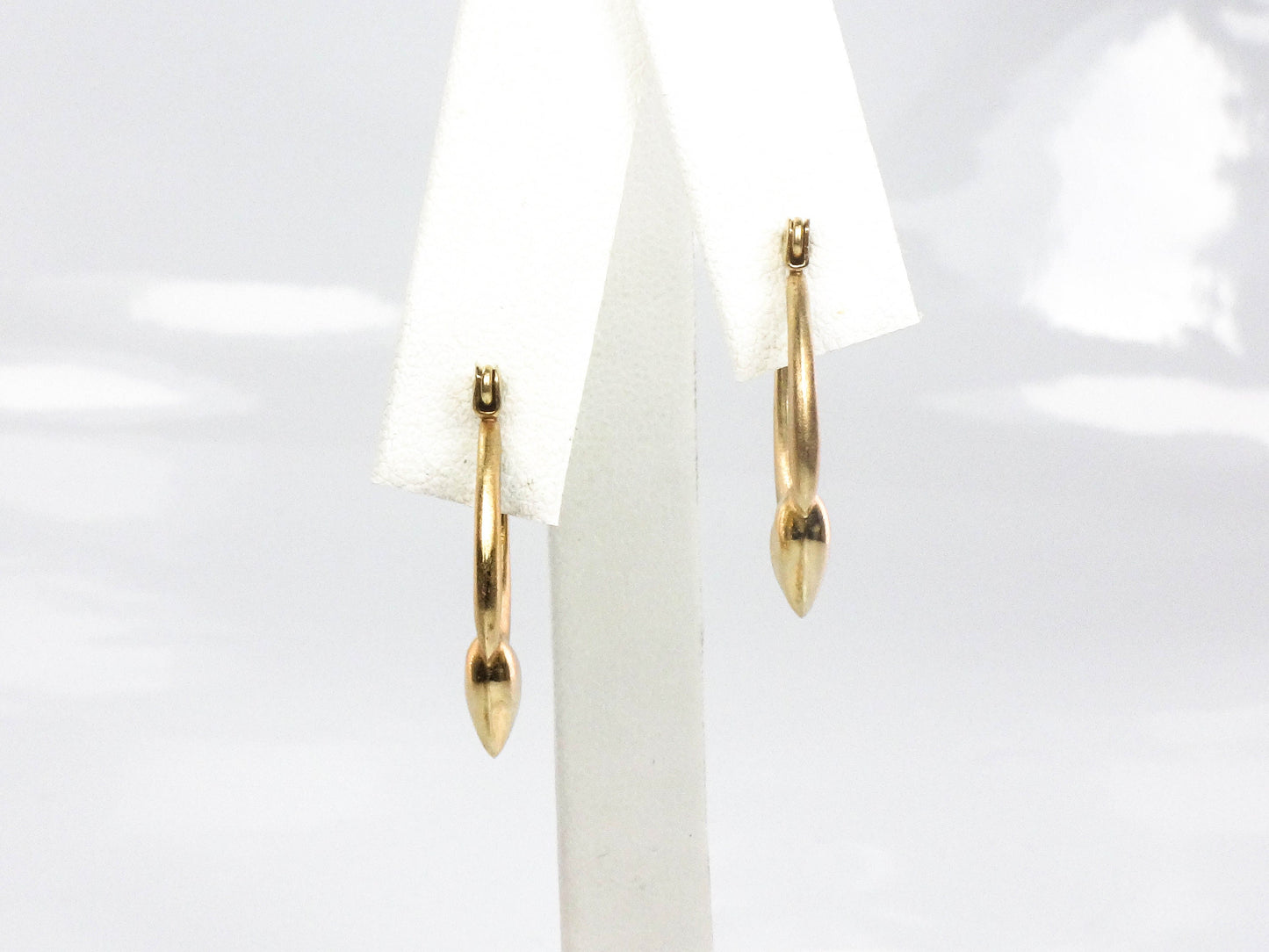 Vintage 14k Yellow Gold Heart Hoop Earrings