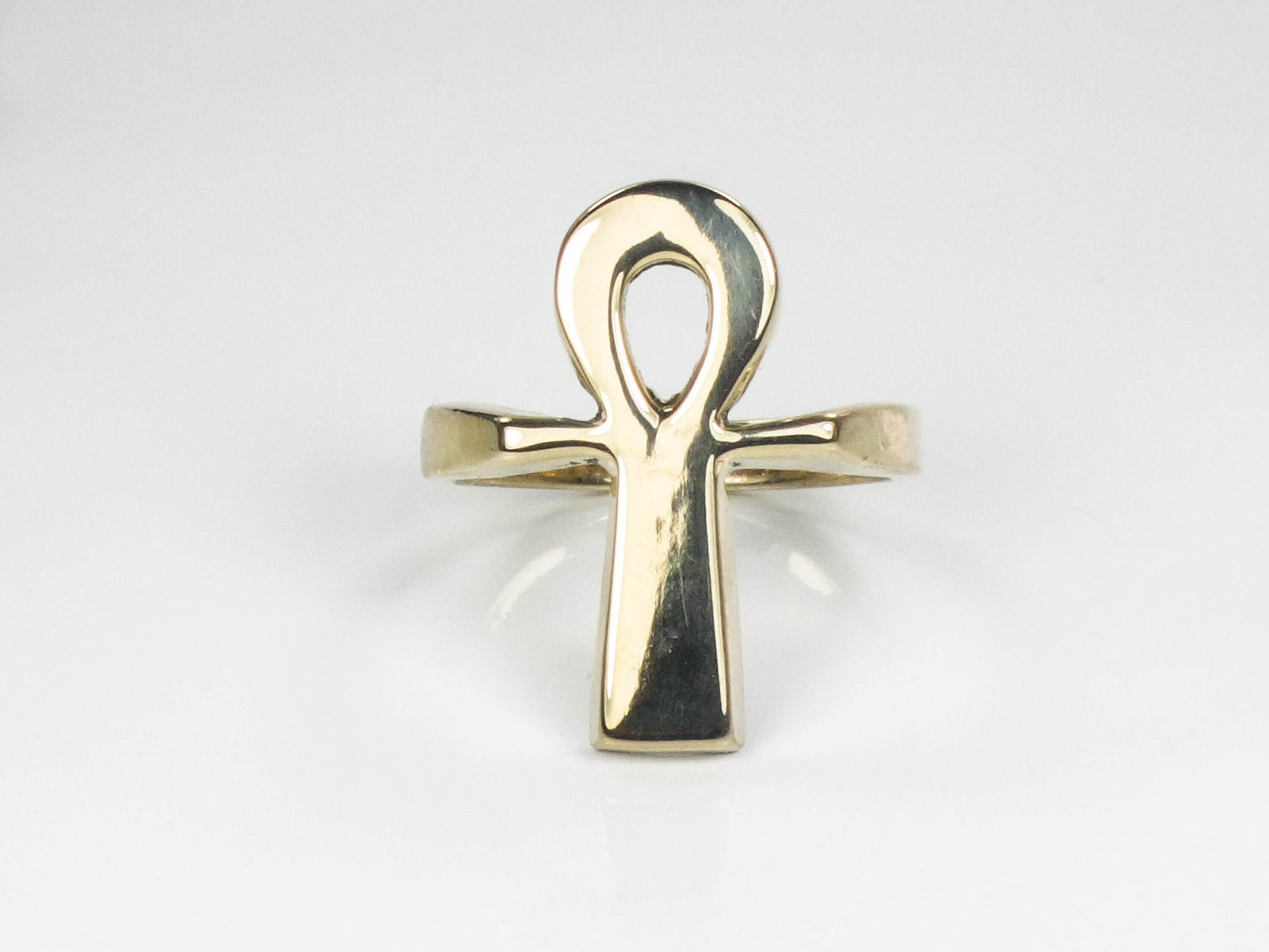 Vintage 14k Gold Ankh Ring, 14k Gold Egyptian Ankh Ring, Everyday Ring, Size 5.25