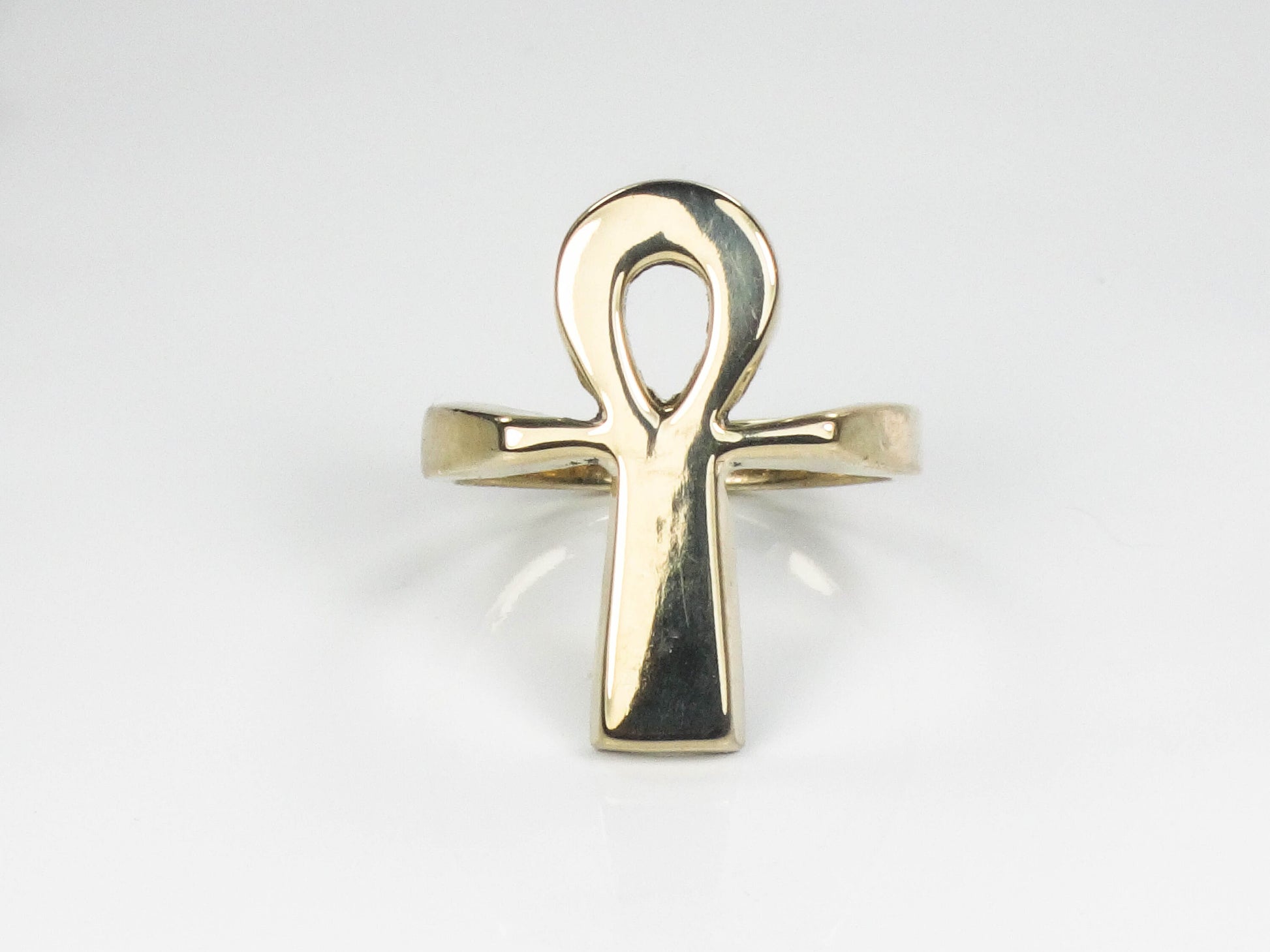 Vintage 14k Gold Ankh Ring, 14k Gold Egyptian Ankh Ring, Everyday Ring, Size 5.25