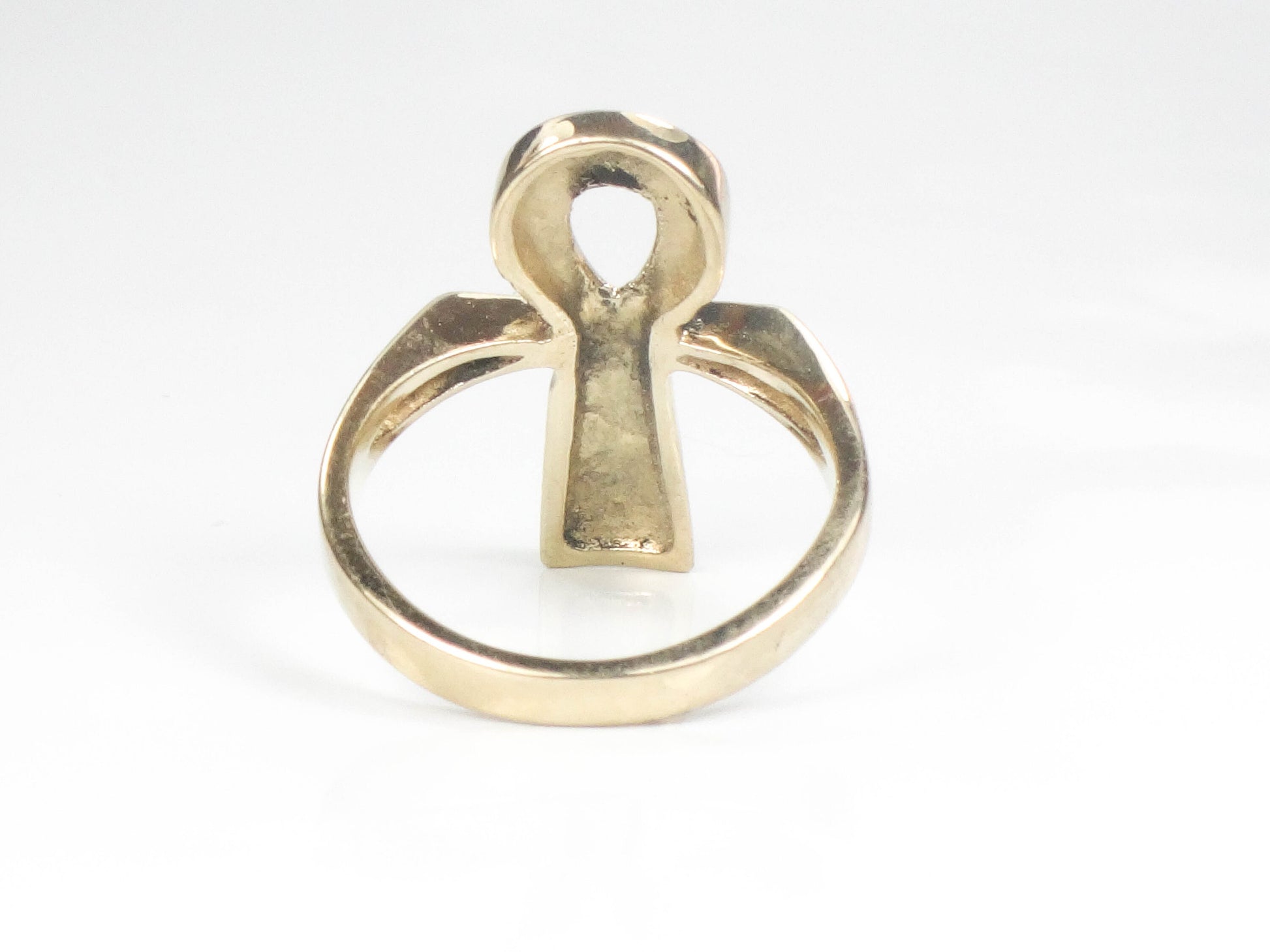 Vintage 14k Gold Ankh Ring, 14k Gold Egyptian Ankh Ring, Everyday Ring, Size 5.25