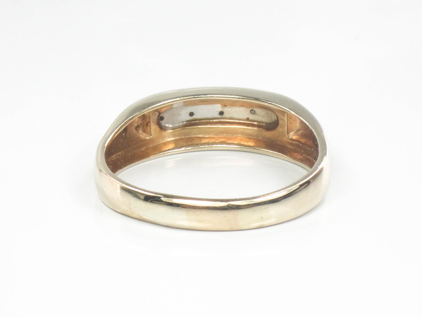 Vintage 14k Two Tone Gold Diamond Wedding Band Size 11