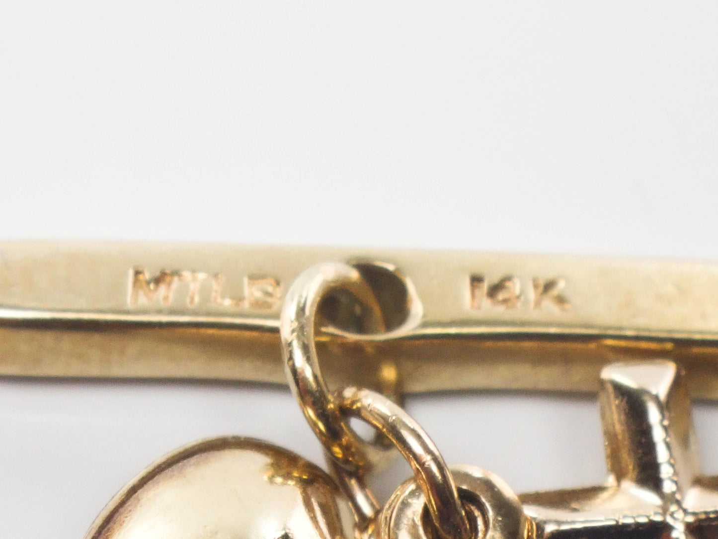 14k Faith Hope and Charity Charm for Buttonhole - Vintage Tiny Yellow Gold Religious Jewelry