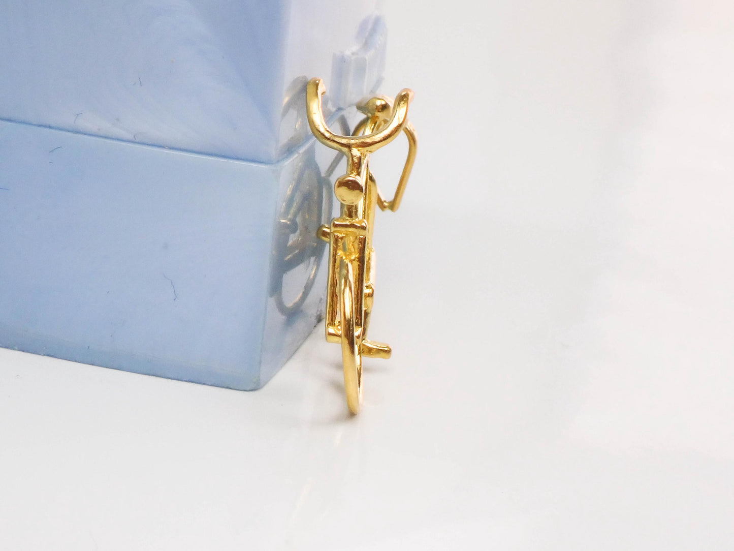 Vintage Solid 21k Yellow Gold Bicycle Pendant Charm