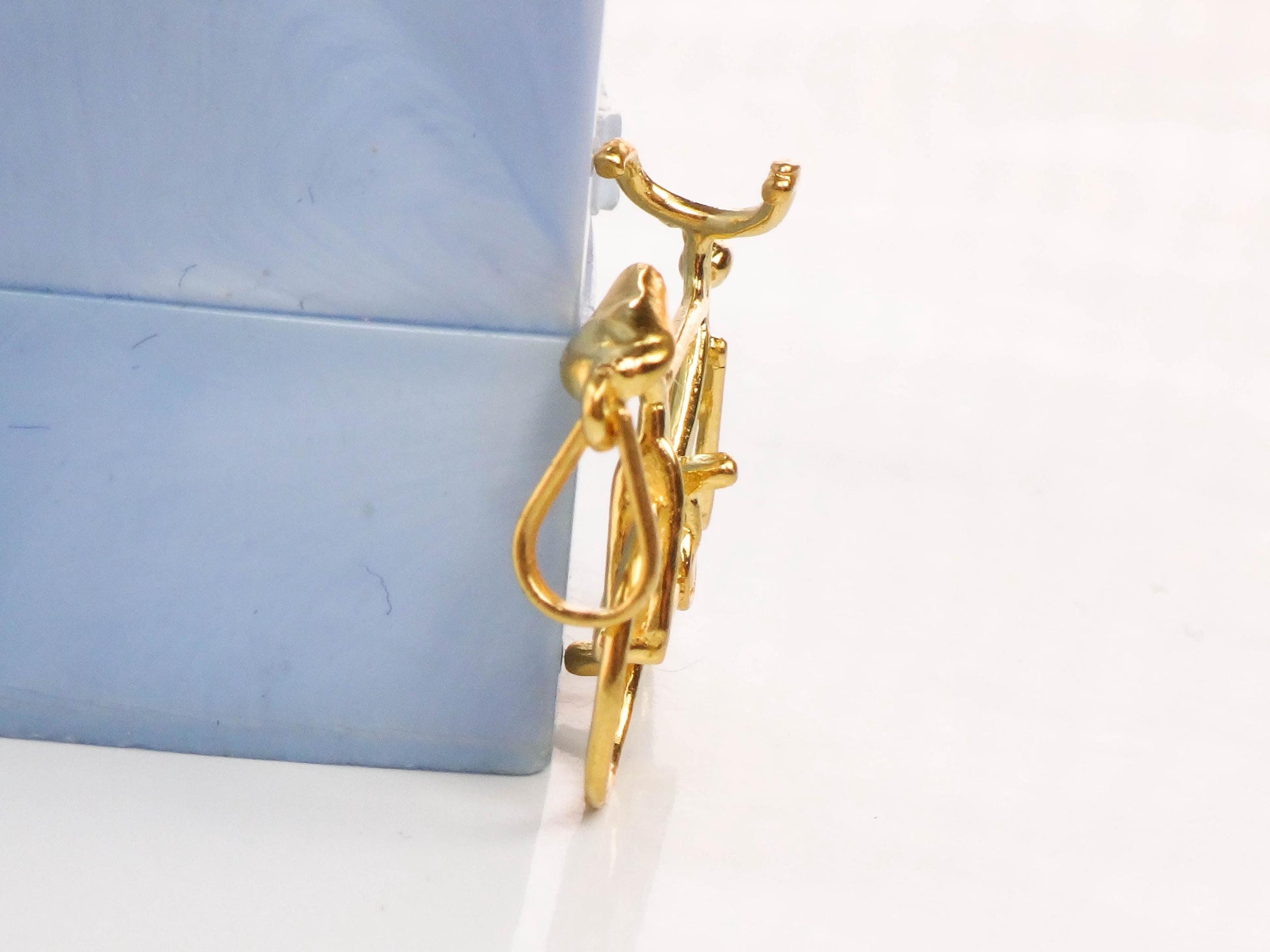 Vintage Solid 21k Yellow Gold Bicycle Pendant Charm