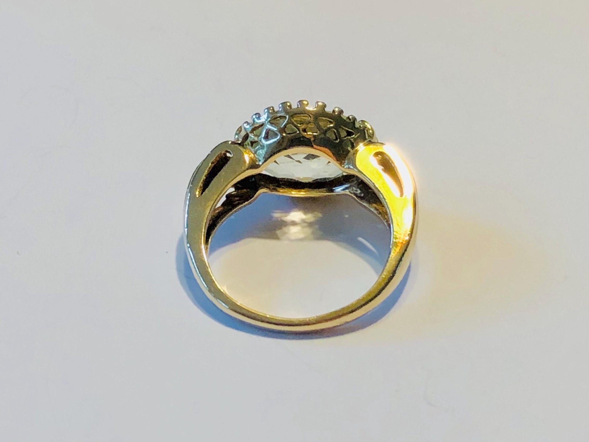 Vintage 10k Yellow Gold Sideways Green Spinel Ring August Birthstone Color Ring Size 5