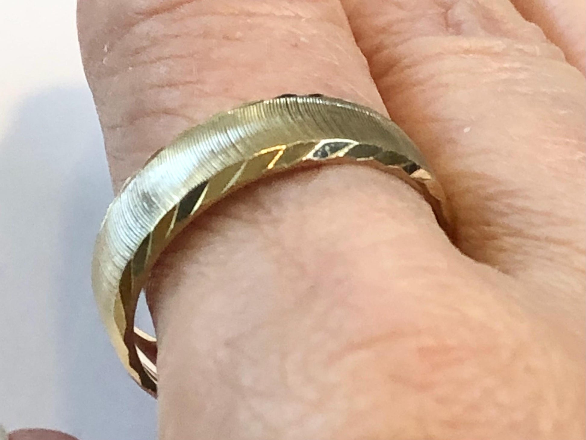 Vintage 10k Yellow Gold Wedding Band 6 mm Solid Gold Wedding Ring - Men's Wedding Band - Size 10