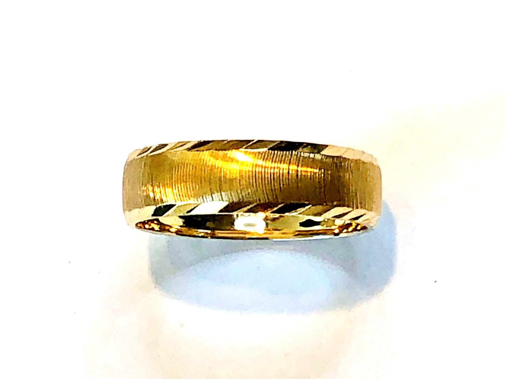 Vintage 10k Yellow Gold Wedding Band 6 mm Solid Gold Wedding Ring - Men's Wedding Band - Size 10