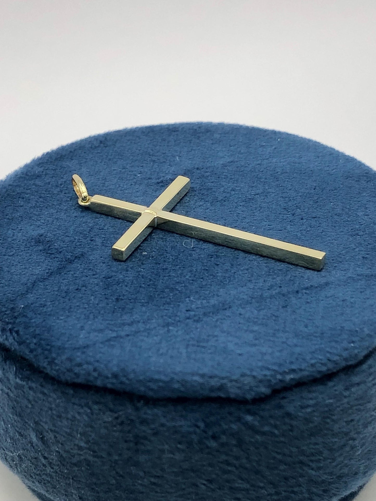 Vintage Simple 14k Yellow Gold Cross Pendant, Religious Jewelry