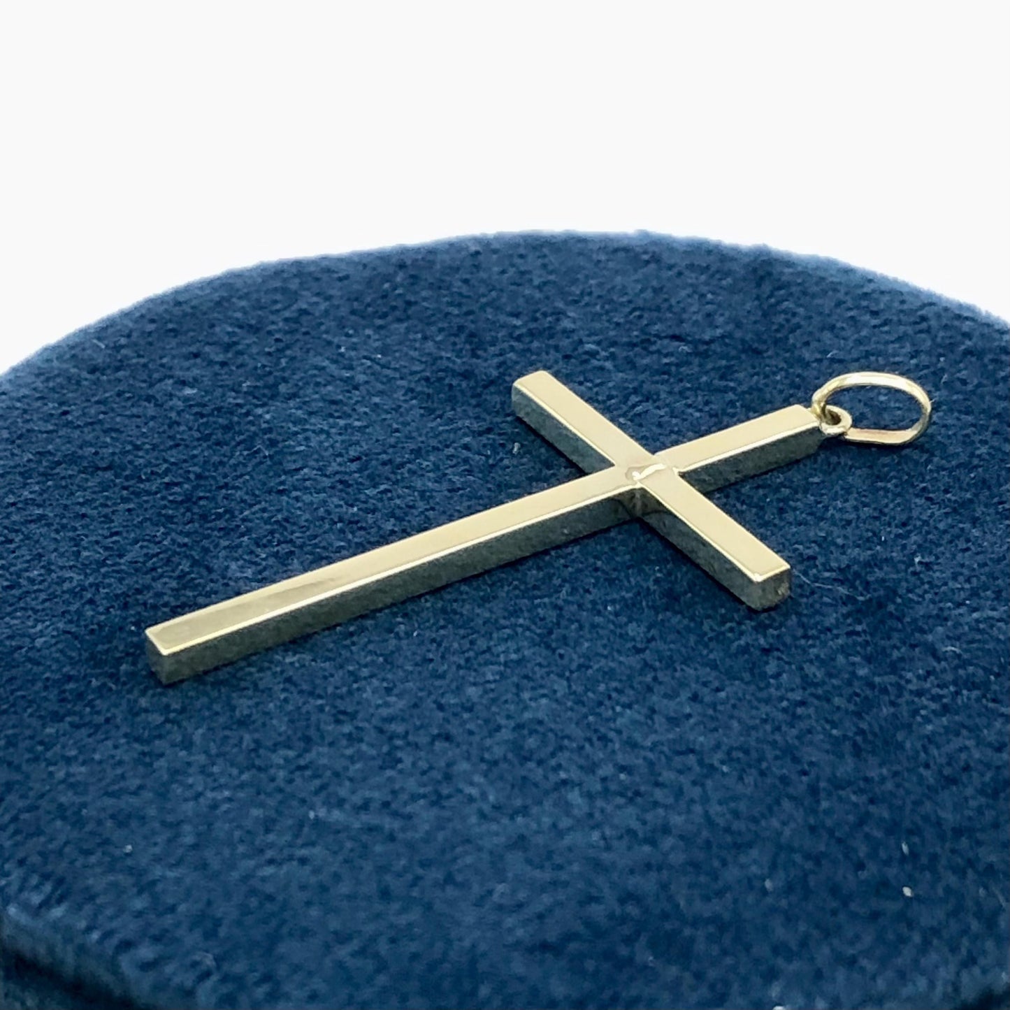 Vintage Simple 14k Yellow Gold Cross Pendant, Religious Jewelry