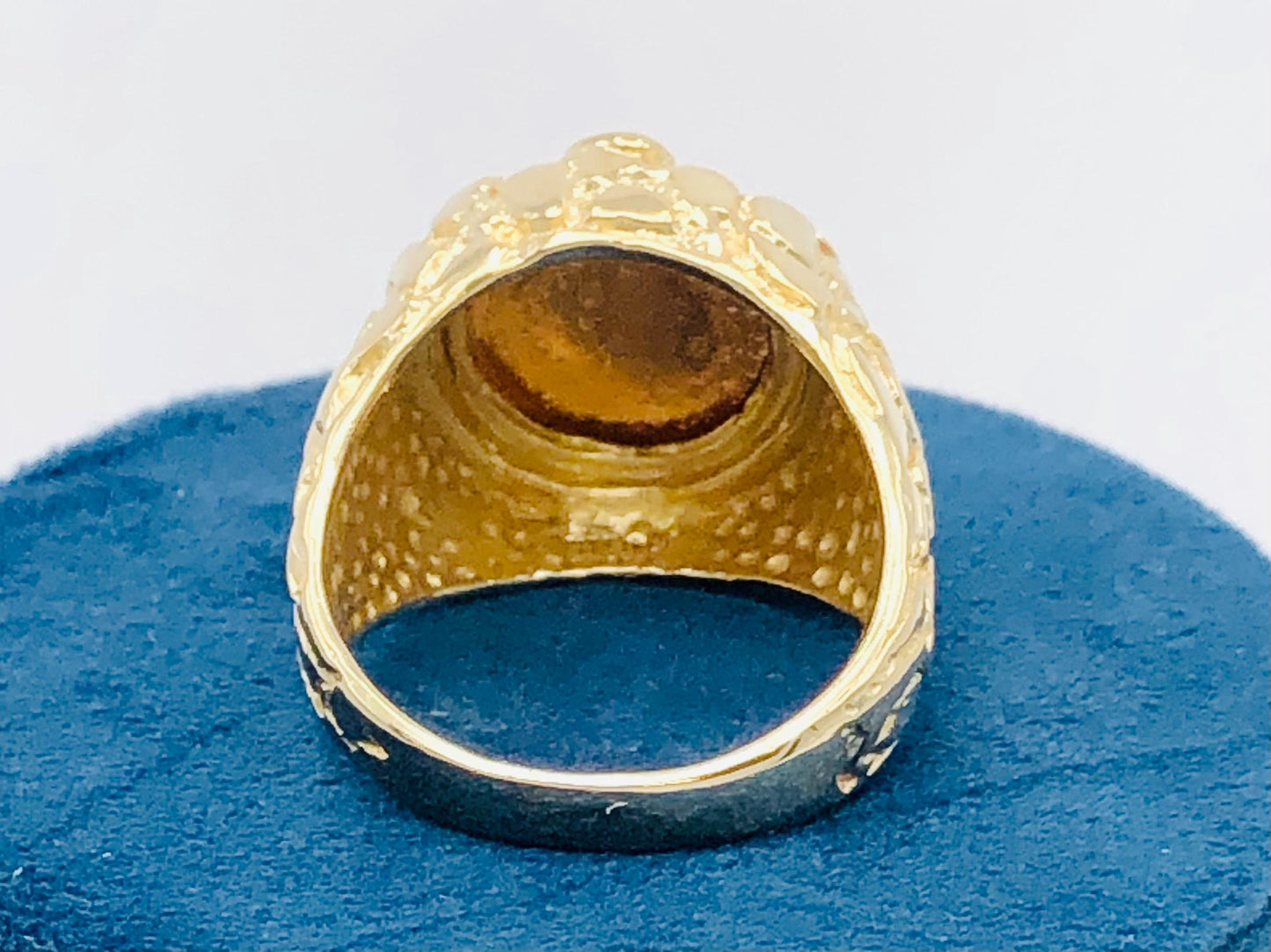 Genuine 1 Dollar Gold Liberty Head Coin Ring American Gold Coin with 14k Nugget Style Ring - Size 9.5