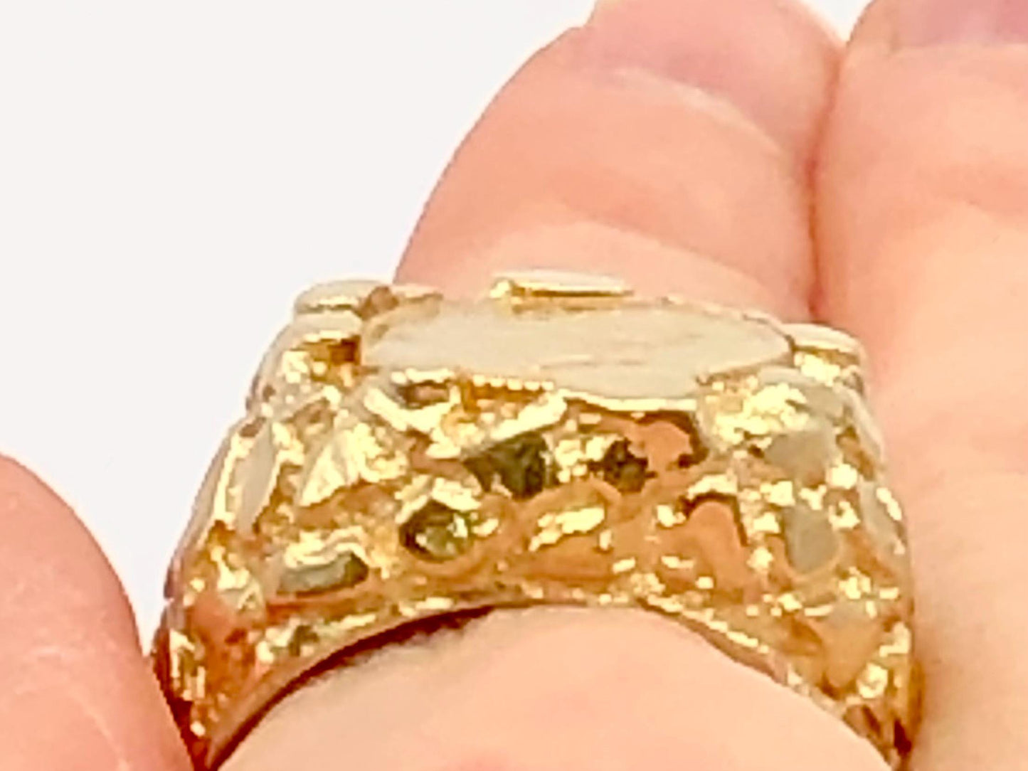 Genuine 1 Dollar Gold Liberty Head Coin Ring American Gold Coin with 14k Nugget Style Ring - Size 9.5