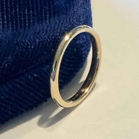 Vintage ArtCarved 14k Yellow Gold Wedding Band - 2.2 MM Stacking Ring, Size 6.25