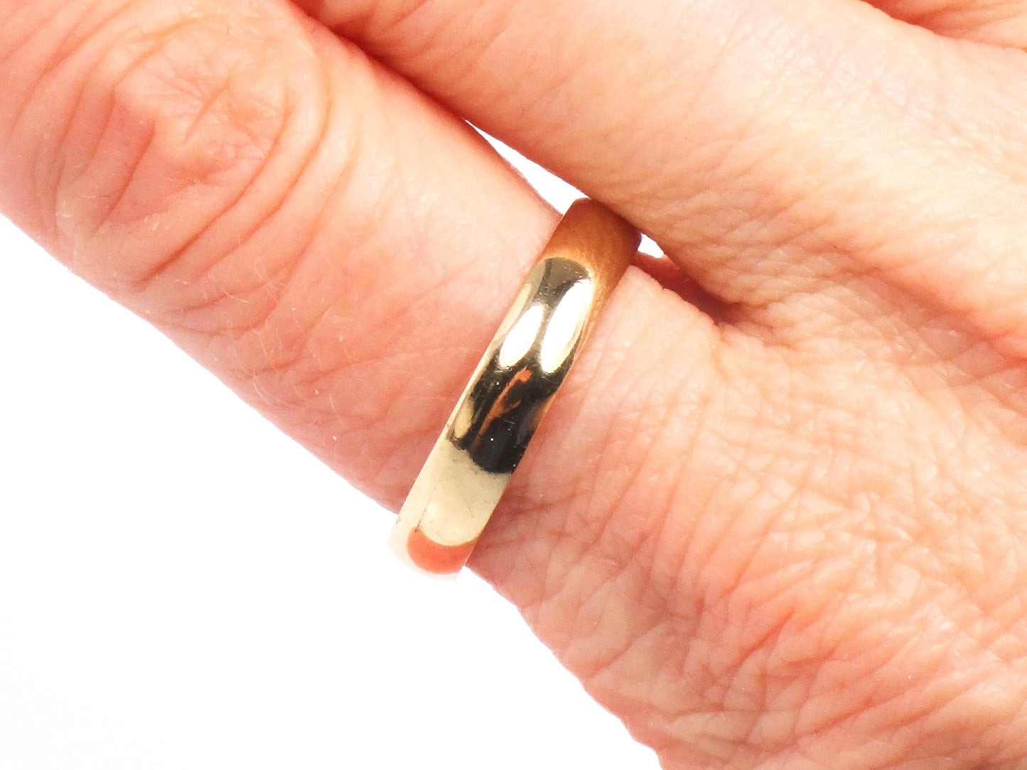 Vintage 14k Solid Yellow Gold 4 mm Wedding Band Size 9.25