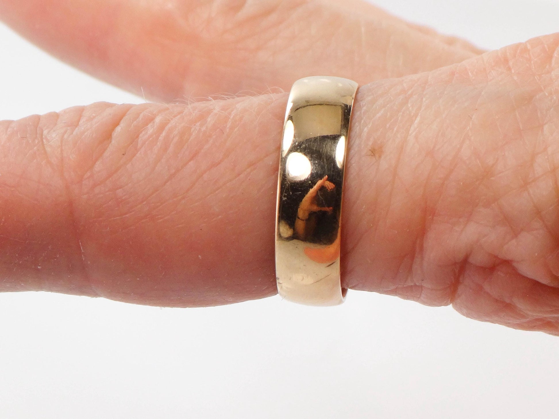 Vintage 18k Yellow Gold Wedding Band - Antique Ring Dated 1907, Size 7.75