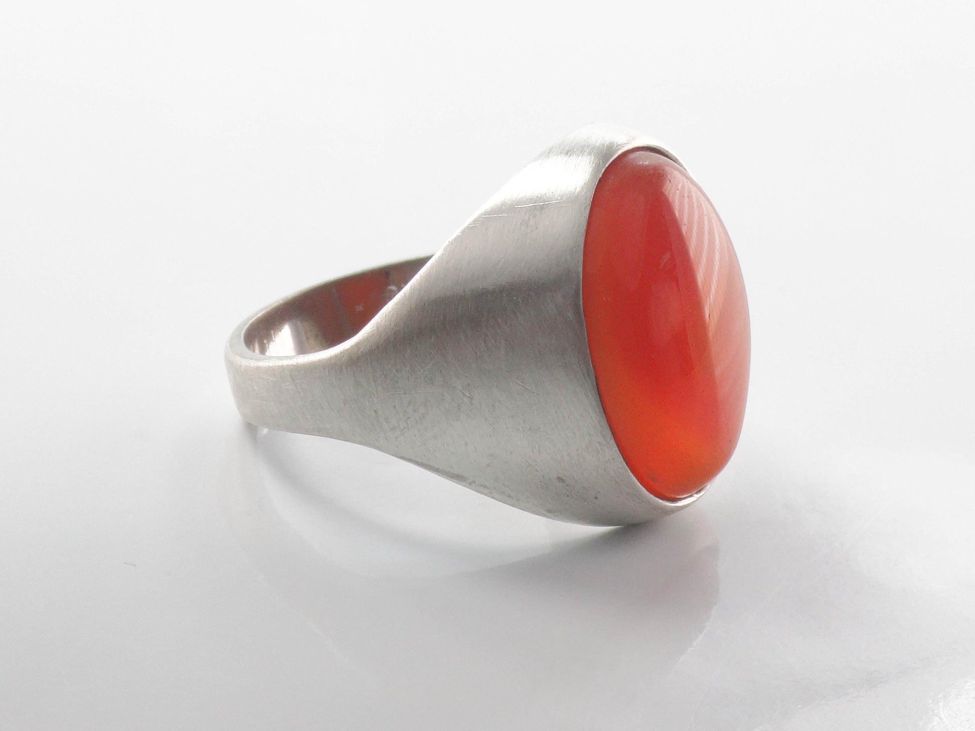Vintage Men's Sterling Silver Carnelian Ring by Uncas (Size 10.75)