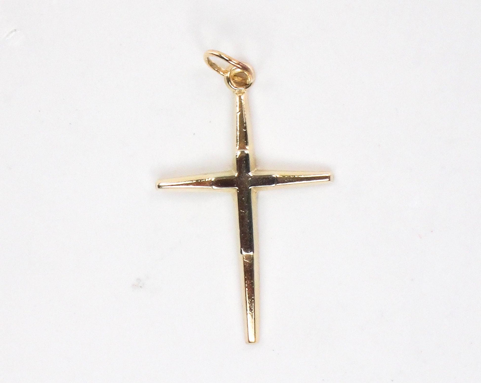 Vintage 14k Two Tone Solid Gold Cross Pendant Unisex