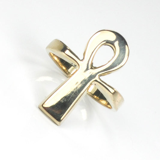 Vintage 14k Gold Ankh Ring, 14k Gold Egyptian Ankh Ring, Everyday Ring, Size 5.25